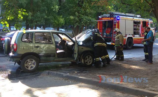 В Ростове на Западном на ходу загорелась Chevrolet